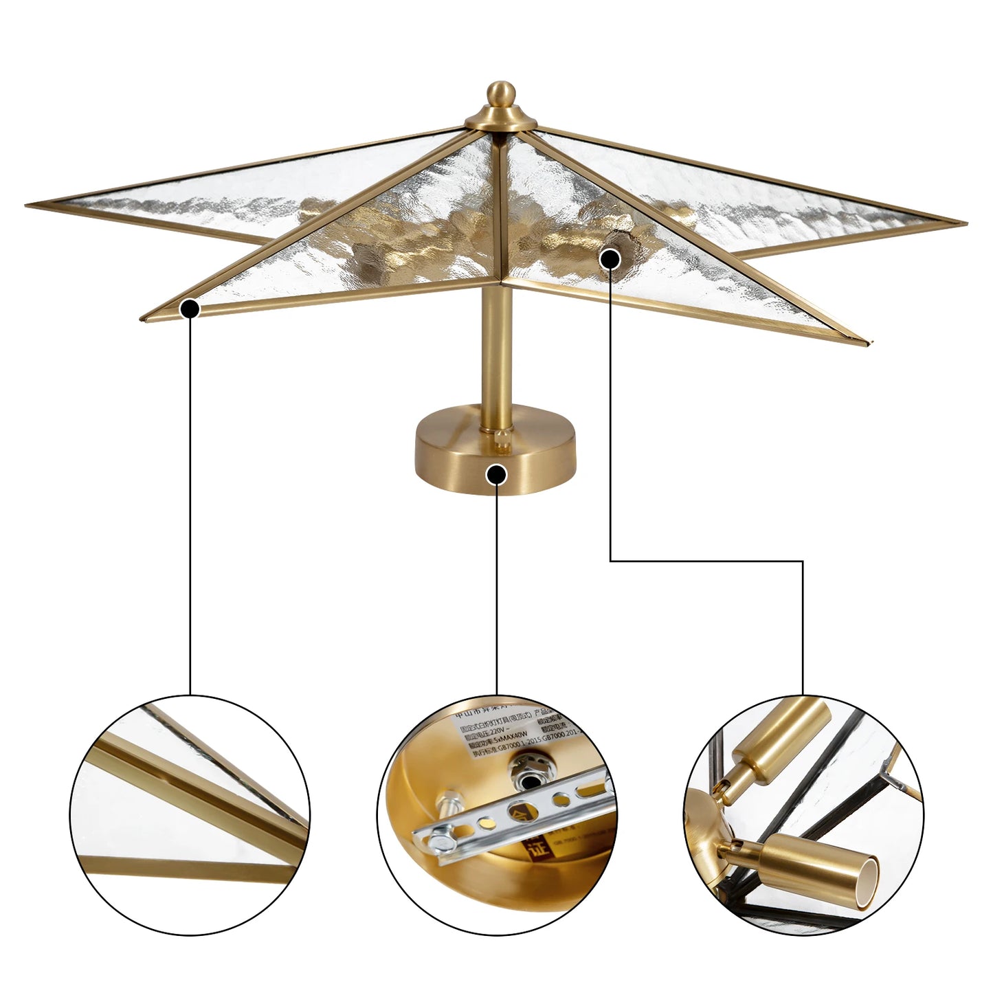 Star Ceiling Light Glass Ceiling-mounted Chandelier 110-220V for Bedrooms Cafes Restaurants Bars