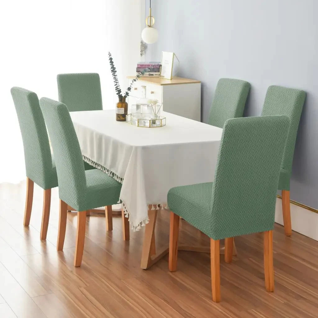 Jacquard Chair Cover, Durable Elastic Fabric Dining Chairs Cover, Stretch Covers For Kitchen Dining Room Chairs, Home Decor