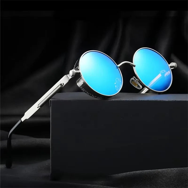 Steampunk Sunglasses For Men Women Round Frame Driving Outdoor Sports UV400 Sun Glasses Fashion Trend Retro Male Female Eyewear