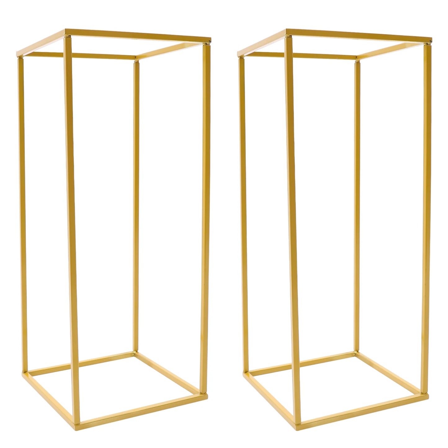 2pcs Metal Flower Floor Vase, 60cm Tall Column Centerpiece Stand Geometric Plant Holder for Floral Wedding Table Party Decor