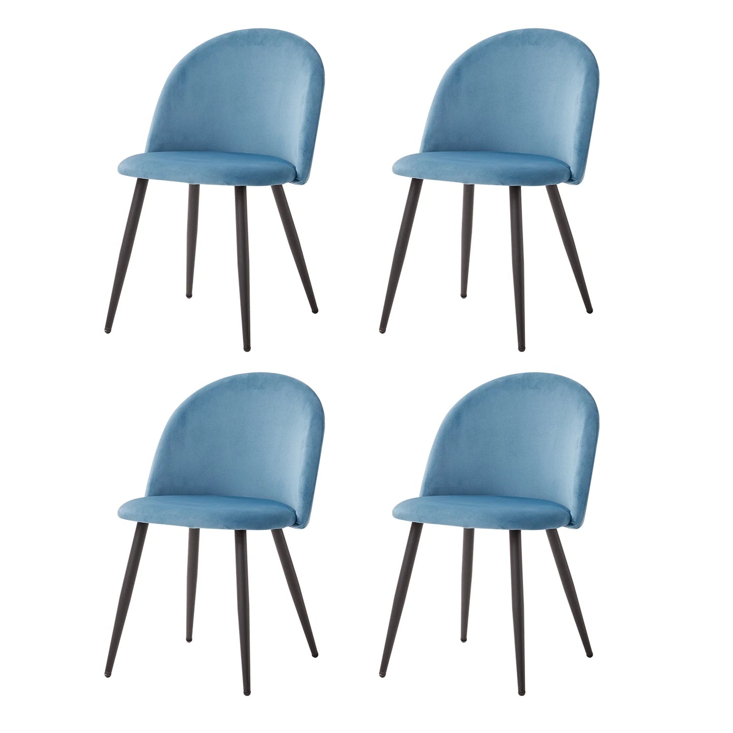 A Set of 4 Kitchen Nordic Dining Chairs Bedroom Velvet Dresser Party Modern Luxury Dining Chairs Design Unique Home Furniture