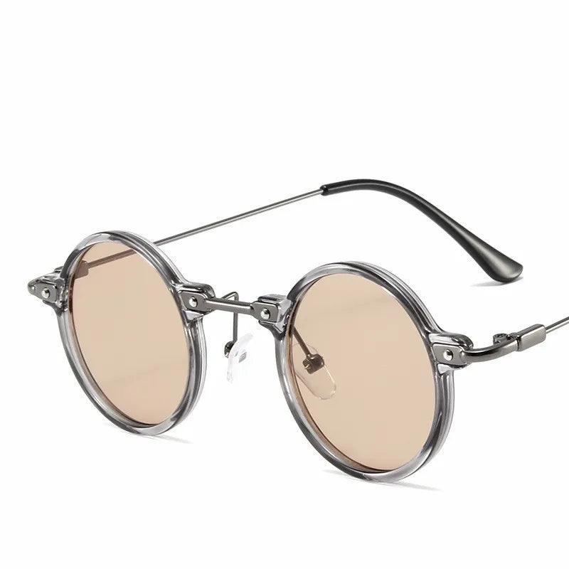 Round Sunglasses For Men Women Retro Steampunk Sun Glasses Male Female Brand Designer Metal Frame Eyewear Shades Oculos De Sol
