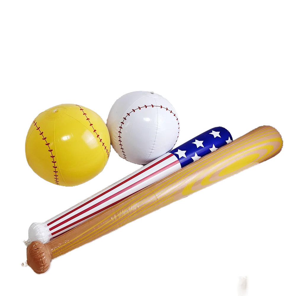 Kids Inflatable Baseball Bat and Ball Inflatable Toys Adult PVC Inflatable Baseball Outdoor Courtyard Garden Playing Play a Ball