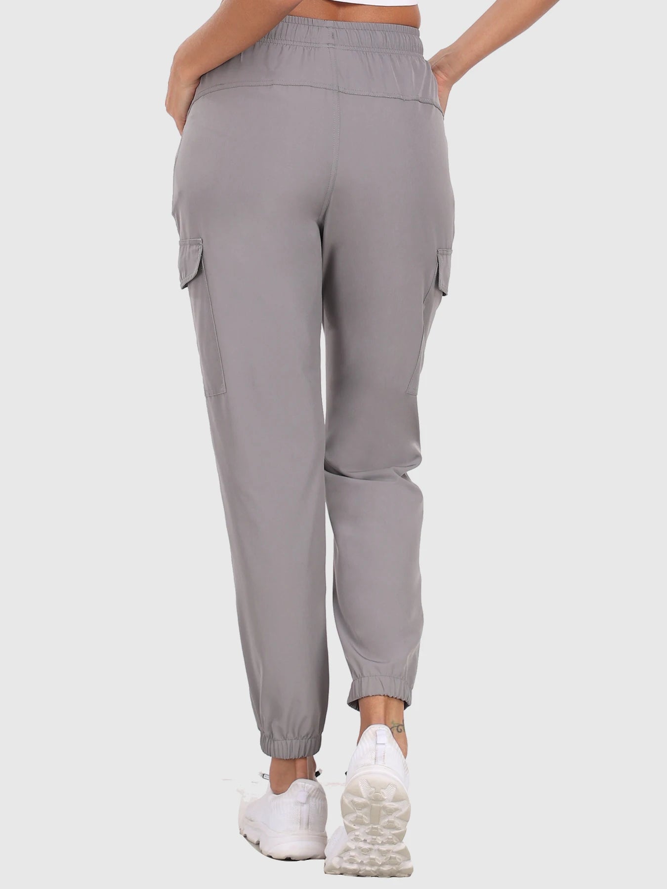 Hiking Pants for Women UPF 50+ Cargo Quick Dry Water Resistant Elastic Waist Zip Pockets,Travel work Lightweight Running