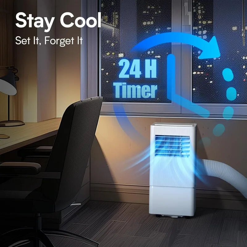 Air Choice 8000 BTU Portable Air Conditioner for Rooms Up to 350 Sq. Ft, 24H Timer,AC Unit with Remote Control & Digital Display