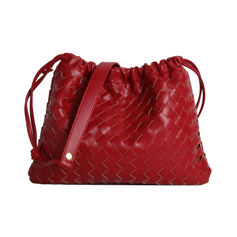 2025 Summer's Must-Have! Handmade Woven Bucket Bag for Women - Simple Elegance, Spacious Interior, Shoulder/Crossbody Options