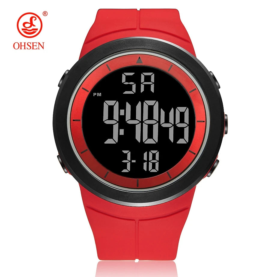 Digital Watches for Men Black 50M Diving Tactical Wristwatch Big Dial Waterproof Electronic Led Military Clocks Alarm Stopwatch