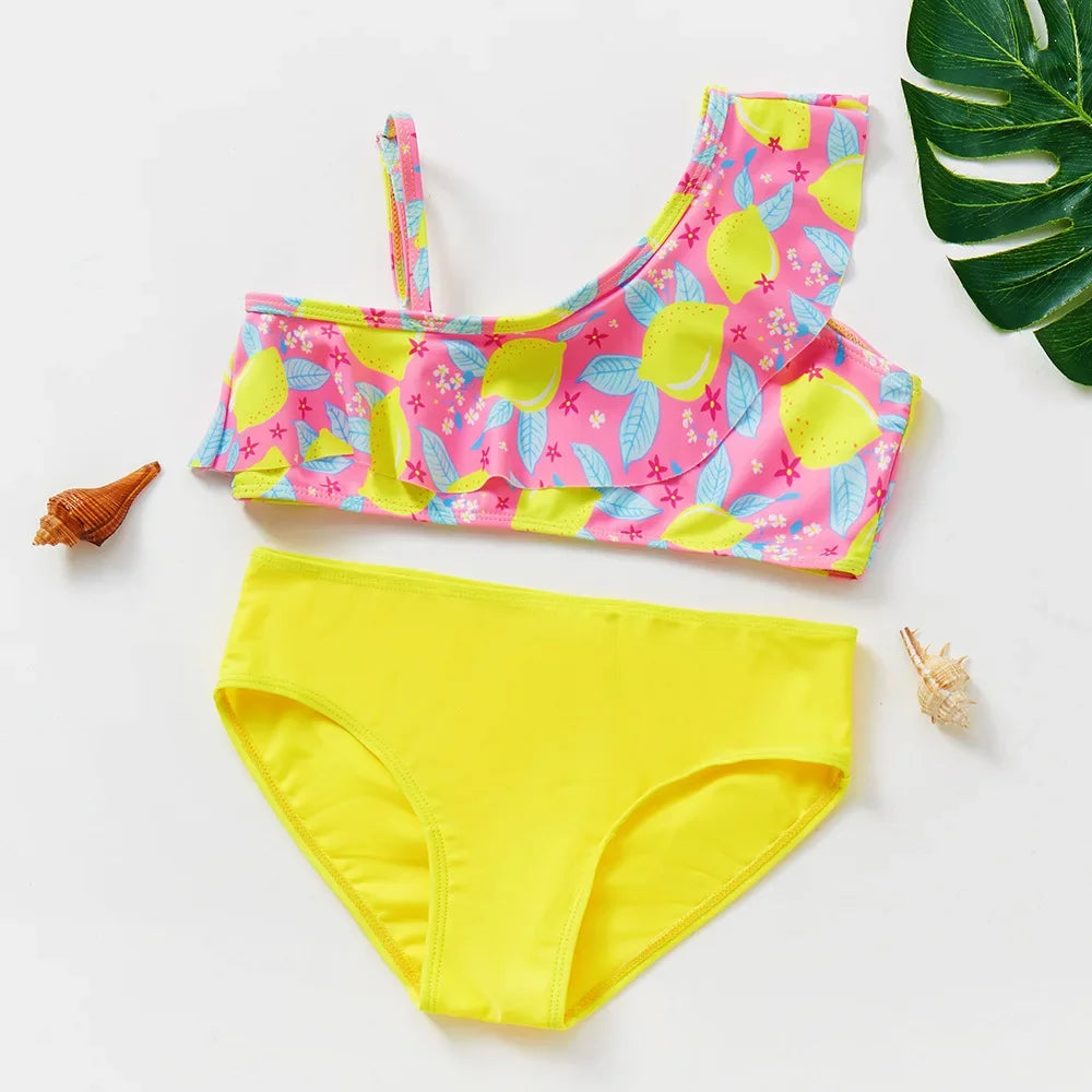 Girls Swimsuit Two Piece Hot Stamping Children's Swimwear Girls Beachwear Baby Swimwear Kids Swimwear Infant Baby Swimsuit