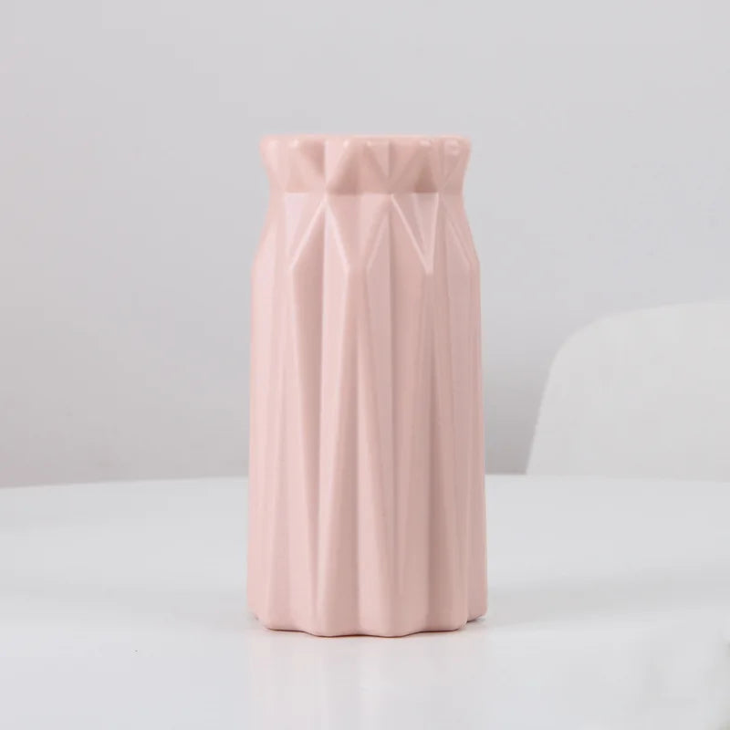 Modern Nordic Plastic Flower Vase, Pink, Blue, White Pot, Basket, Home, Living Room Decoration, Ornament, Arrangement