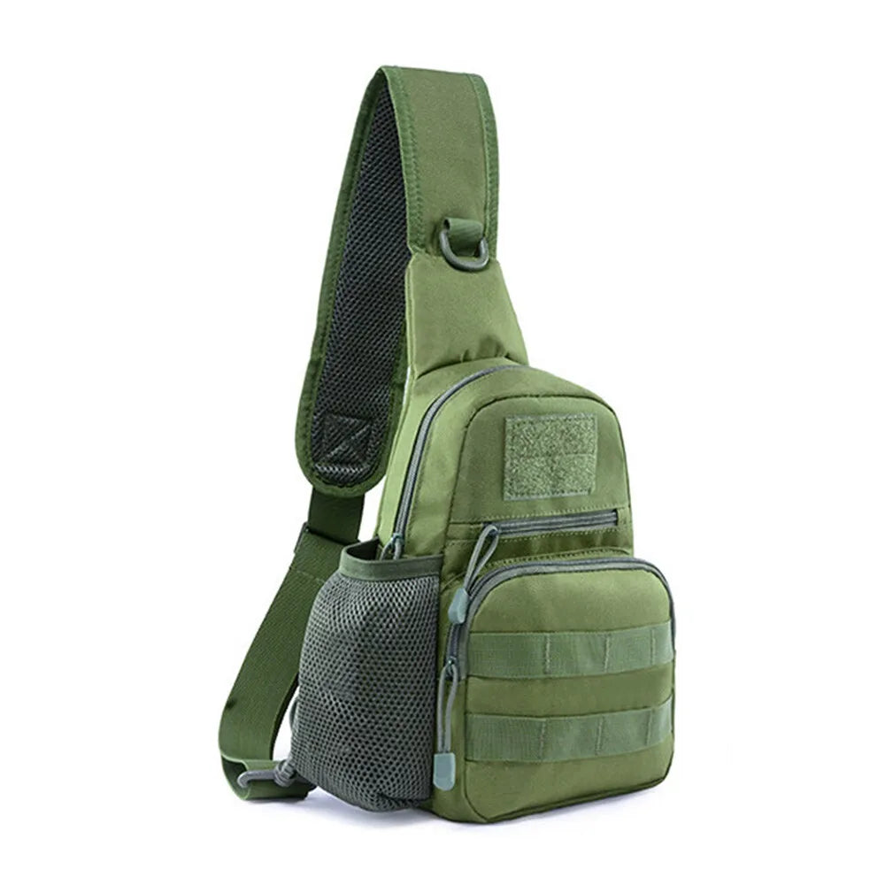 Men‘’s Backpack Molle Tactical Sling Chest Bag Travel Crossbody Bag Pack Messenger Sling Shoulder Bag Water Bottle Holder Bag