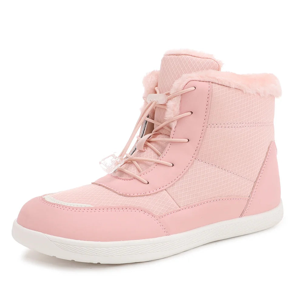 men's Barefoot Boots Fur Lined Ankle Booties Anti-Slip Walking Boots Wide Toe Box for Outdoor Hiking