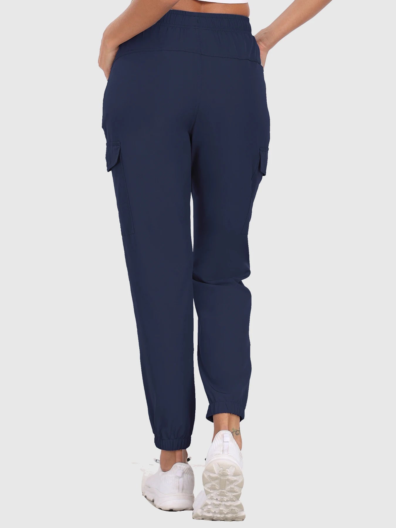 Hiking Pants for Women UPF 50+ Cargo Quick Dry Water Resistant Elastic Waist Zip Pockets,Travel work Lightweight Running