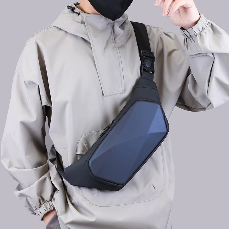 Men's crossbody bag - casual daily use, chest bag, city commuting, fashionable design, waist bag