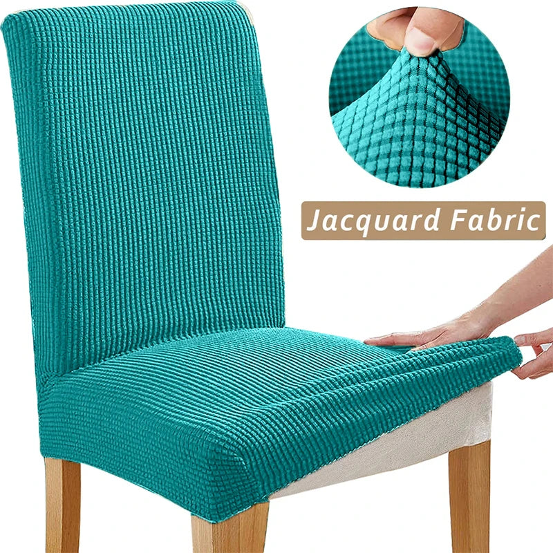 Jacquard Chair Cover, Durable Elastic Fabric Dining Chairs Cover, Stretch Covers For Kitchen Dining Room Chairs, Home Decor