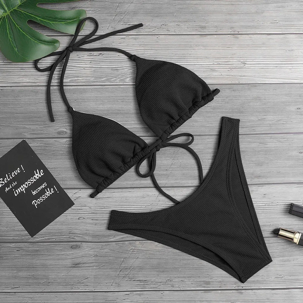2023 Monochrome Women's Sexy Bikini Women's Swimwear Beach Bikini Beach Suit Bathrobe Swimwear