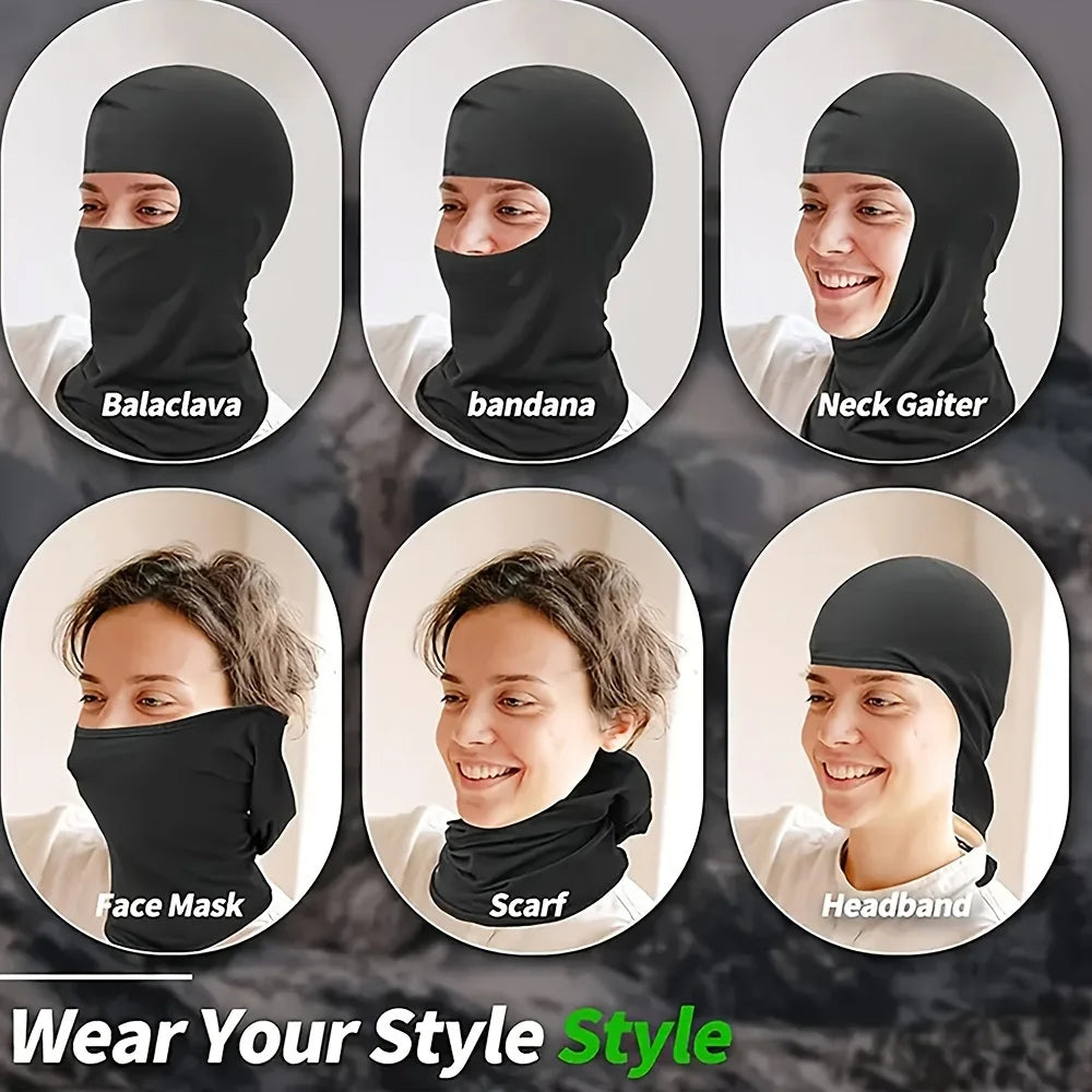 Breathable Black Balaclava Face Mask Bicycle Motorcycle Cycling Full Face Mask Hat Outdoor Hiking Riding Sunscreen Head Cover