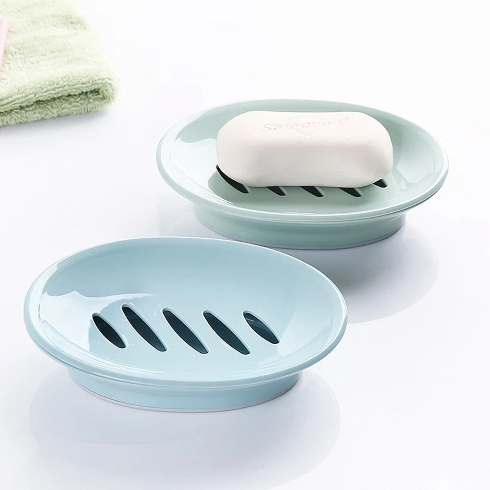 European oval soap box, toilet plastic, simple double compartment draining bathroom, face washing soap box