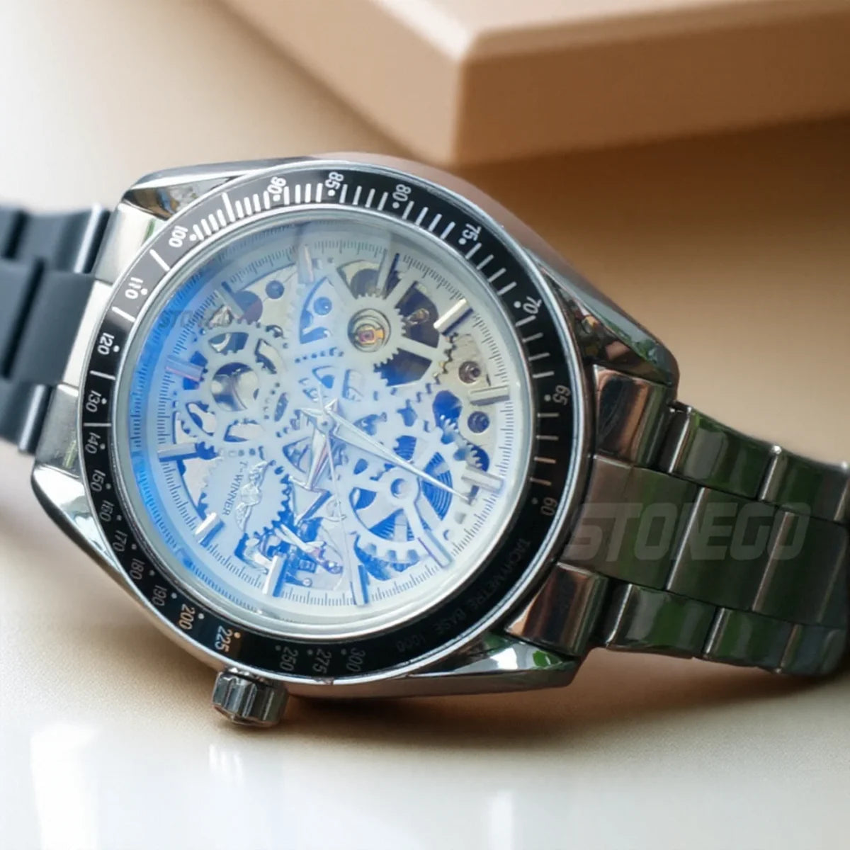 Women’s Automatic Mechanical Skeleton Watch Self-Winding Gold Plated Dress Watch Water Resistant Luxury Timepiece