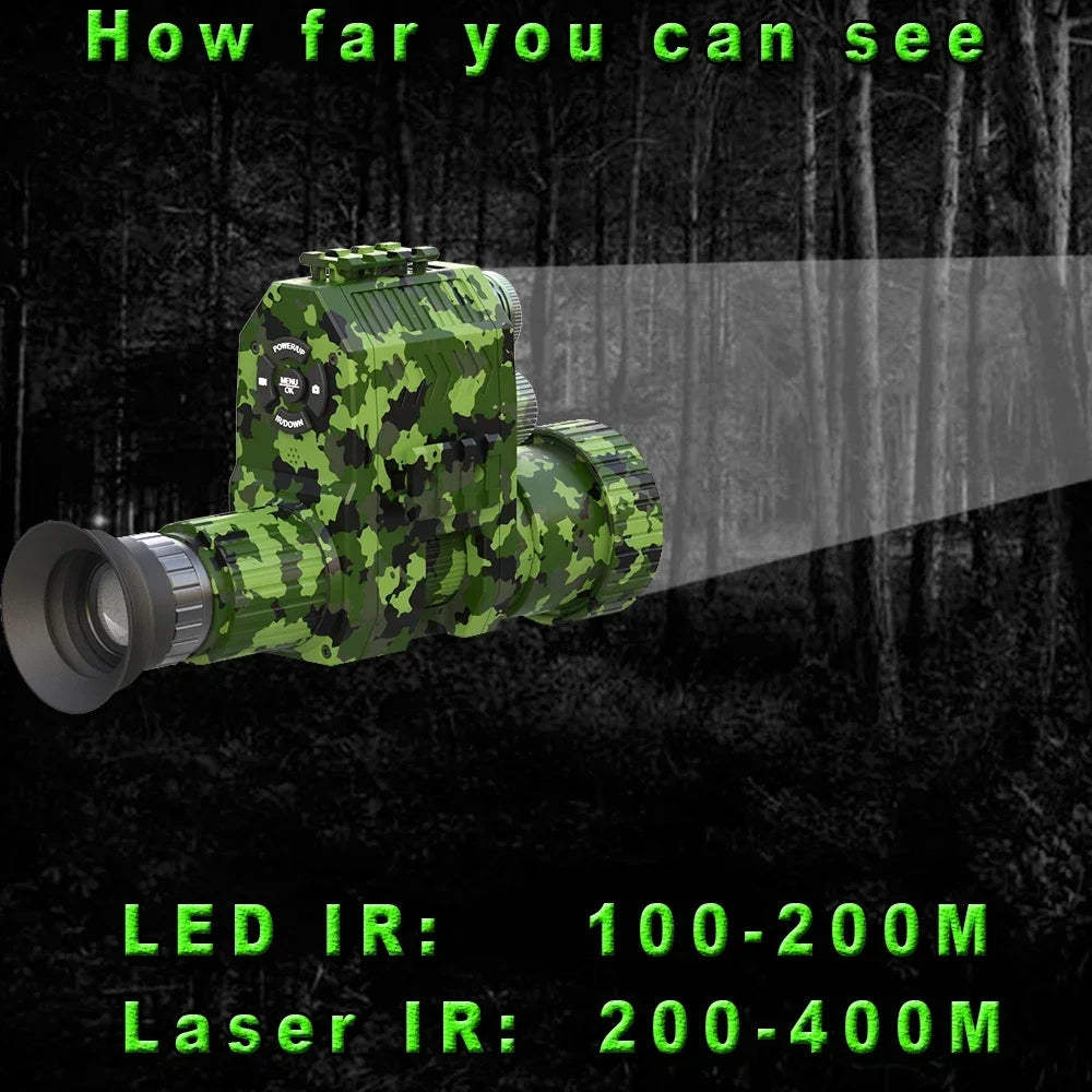 Megaorei NK007plus 200-400M Monocular 1080P Digital Night Vision Scope Infrared Camcorder with 4x Zoom for Outdoor Hunting