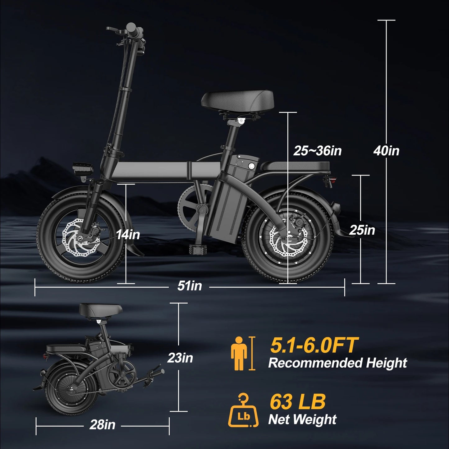 Electric bicycle,Suitable for Adults,20MPH Comfortable Riding Fully Shock-Absorbing Electric Bike,Maximum 30 Mile Folding Bike