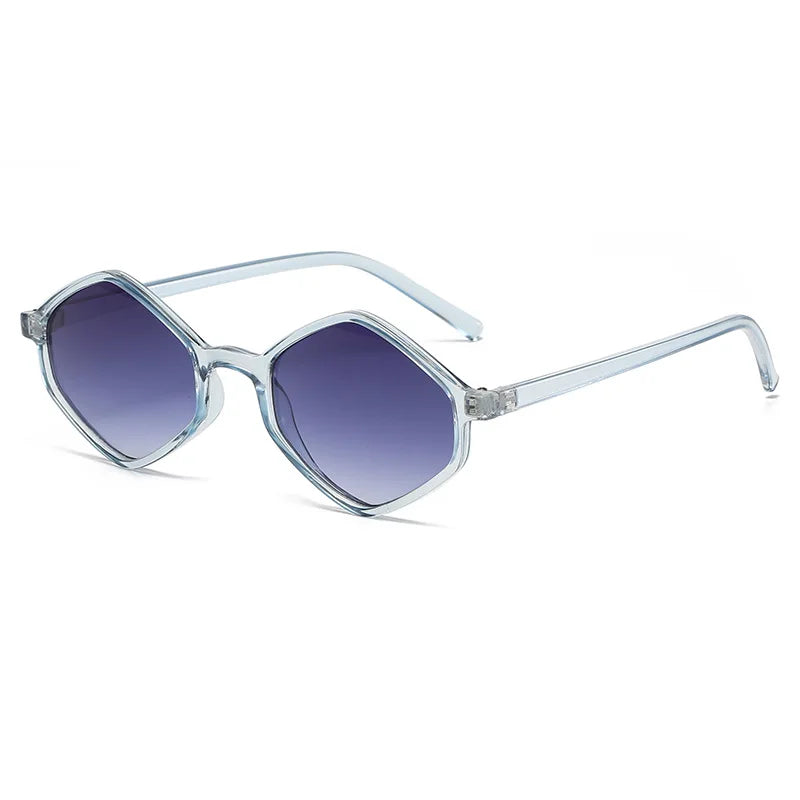 2025 Sunglasses for Women Rhombus Clear Blue Sun Glasses Irregular Vintage Small Frame Goggle UV400 Ladies Lentes De Sol Mujer