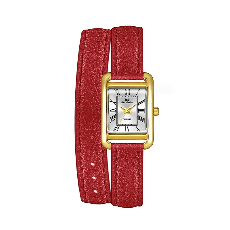 Women's Watch Elegant Retro Small Square Watch High Quality Leather Strap Waterproof Wristwatch Gift For Girlfriend