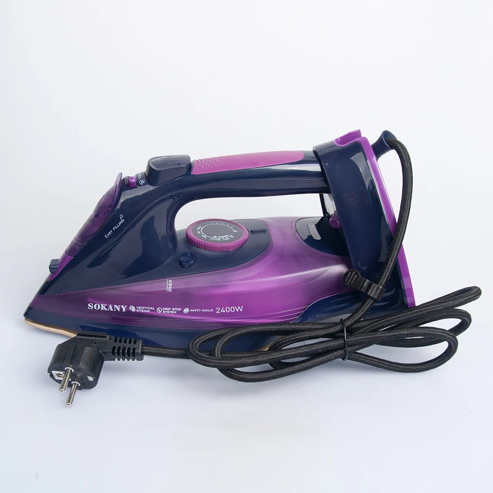 Steam Iron for Clothes, 2400W Rapid Even Heat, Portable Steam-Dry & Steam Iron - Non-Stick Ceramic Soleplate Home Steam Iron