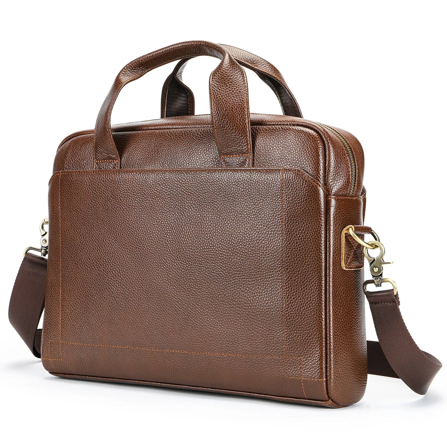 Men's Top Layer Cowhide Briefcase Leather Laptop Handbag Diagonal Cross Office Bag Сумка Мужская Деловая bolsos para hombre