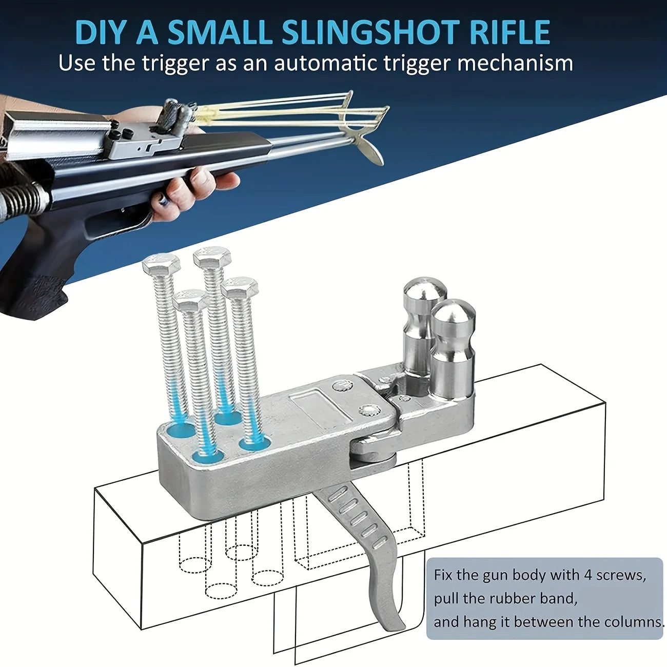 Steel Casting Mechanical Slingshot DIY Hunting Slingshot Release Device 5 Piece Set of High-speed Spring Composite Accessories