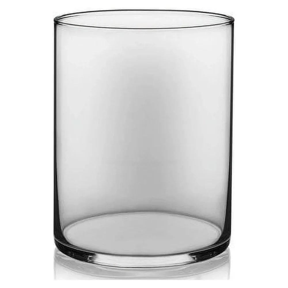 Clear Glass 8" Wide Cylindrical Vase
