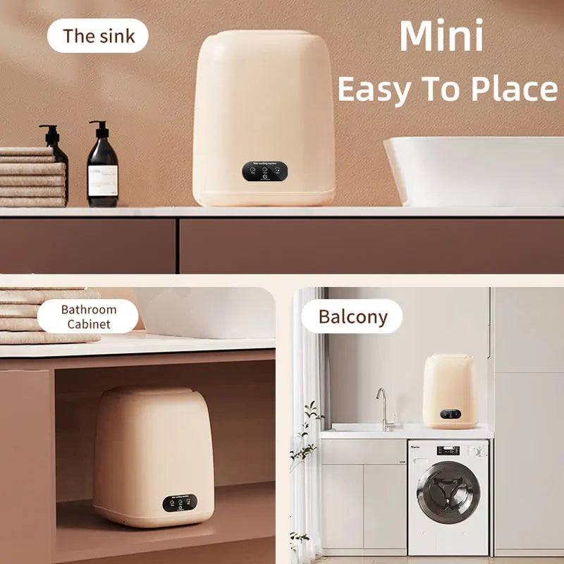 Mini Washing Machine,9L Capacity,Portable Home Dormitory Underwear Socks Elution Washer,3 Major Cleaning And Care Modes