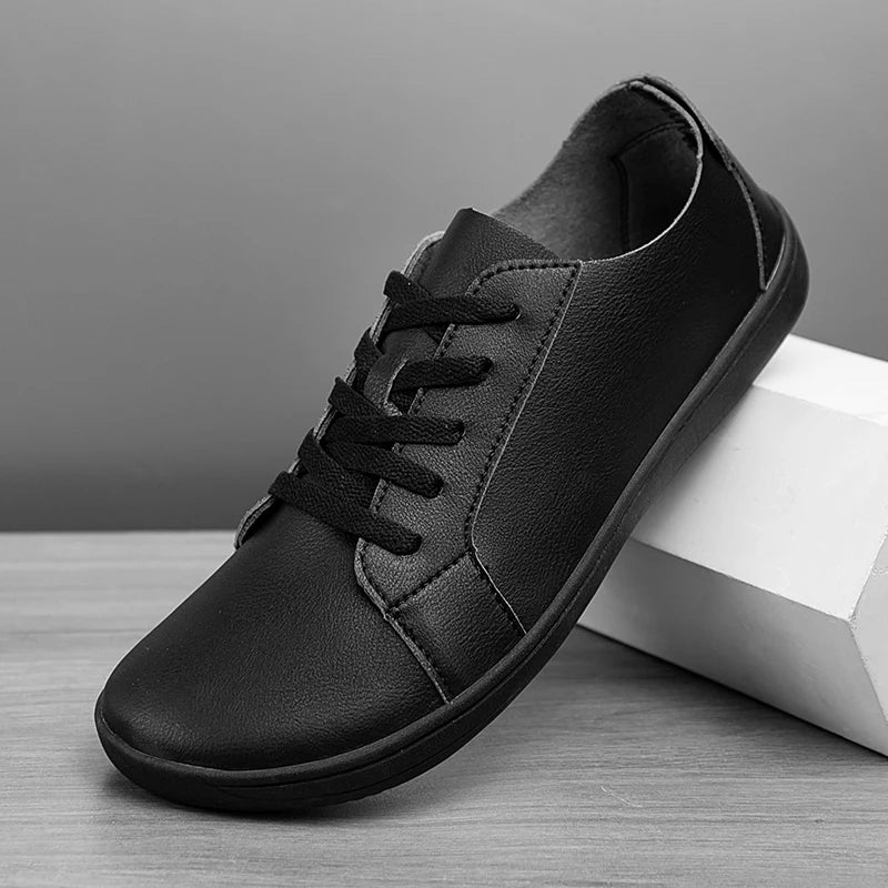 New Minimalist Shoes for Men Wide Toe Barefoot Zero Drop Shoes Casual Artificial Leather Lightweight Walking Sneakers for Men