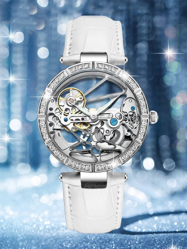 New Women's Watches Luxury Tourbillon Style Original Automatic Mechanical Watch for Woman Waterproof Ladies Watch Reloj