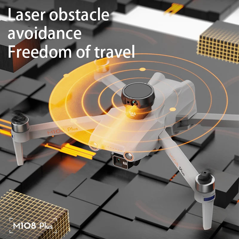 M108 Plus GPS Drone Professional aerial photography HD 8K With Screen Remote Control 3-axis Gimbal Obstacle Avoidance FPV Dron
