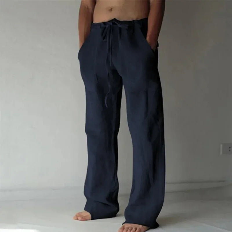 Men's Cotton Linen Casual Pants Male Shorts Pants Breathable Trousers Fitness Streetwear for Men Clothing Jogging Autumn Summer