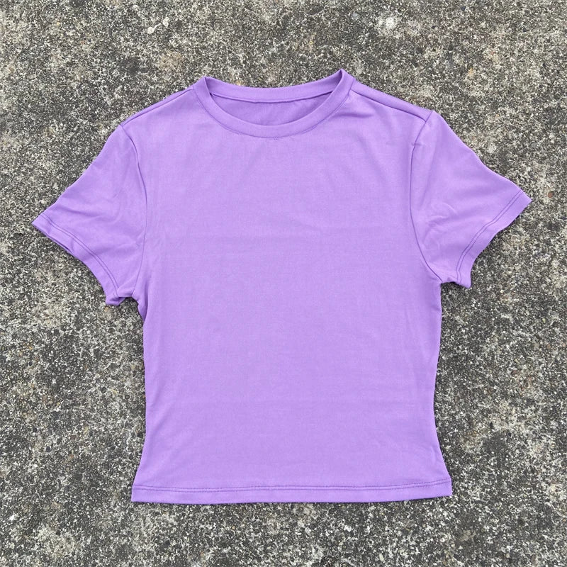 Women Yoga Clothes Short Sleeve T Shirt Gym Workout Crop Top Tight Soft Blouse Plus Size Quick Drying Running Casual Sportswear