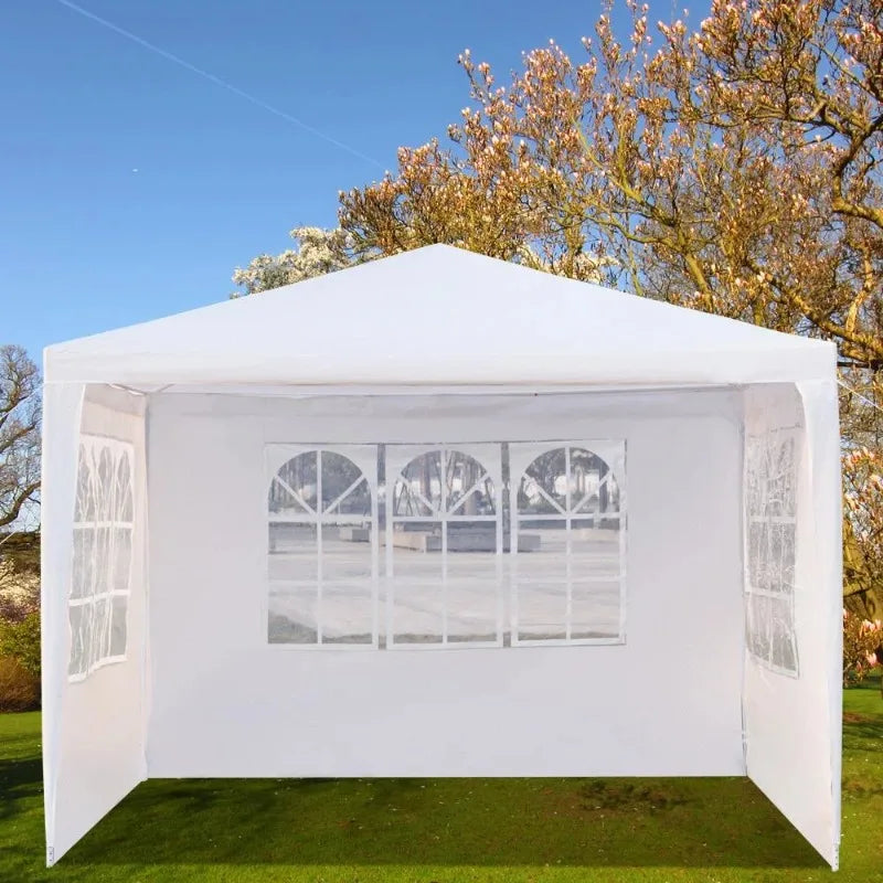 UBesGoo Party Wedding Tent Outdoor Camping Gazebo Canopy with 3 Sidewalls Canopy 10' X 10'