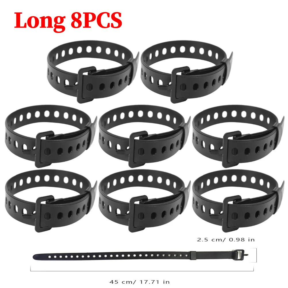 5-8PCS Outdoor Multi-functional Ties Portable Buckle Ties Rubber Convenient Elastic Free Adjustment for Travel Camping Hiking