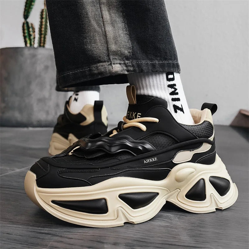 Sneakers For Men British Style Athletic Sneakers Male Sport Walking Sneaker Men Street Style Platform Shoes Male 2024
