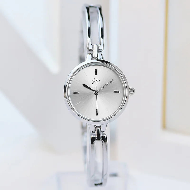 Women's Watch Simple Round High Grade Steel Belt Bracelet Watches Female Fashion Quartz Clock Wristwatches