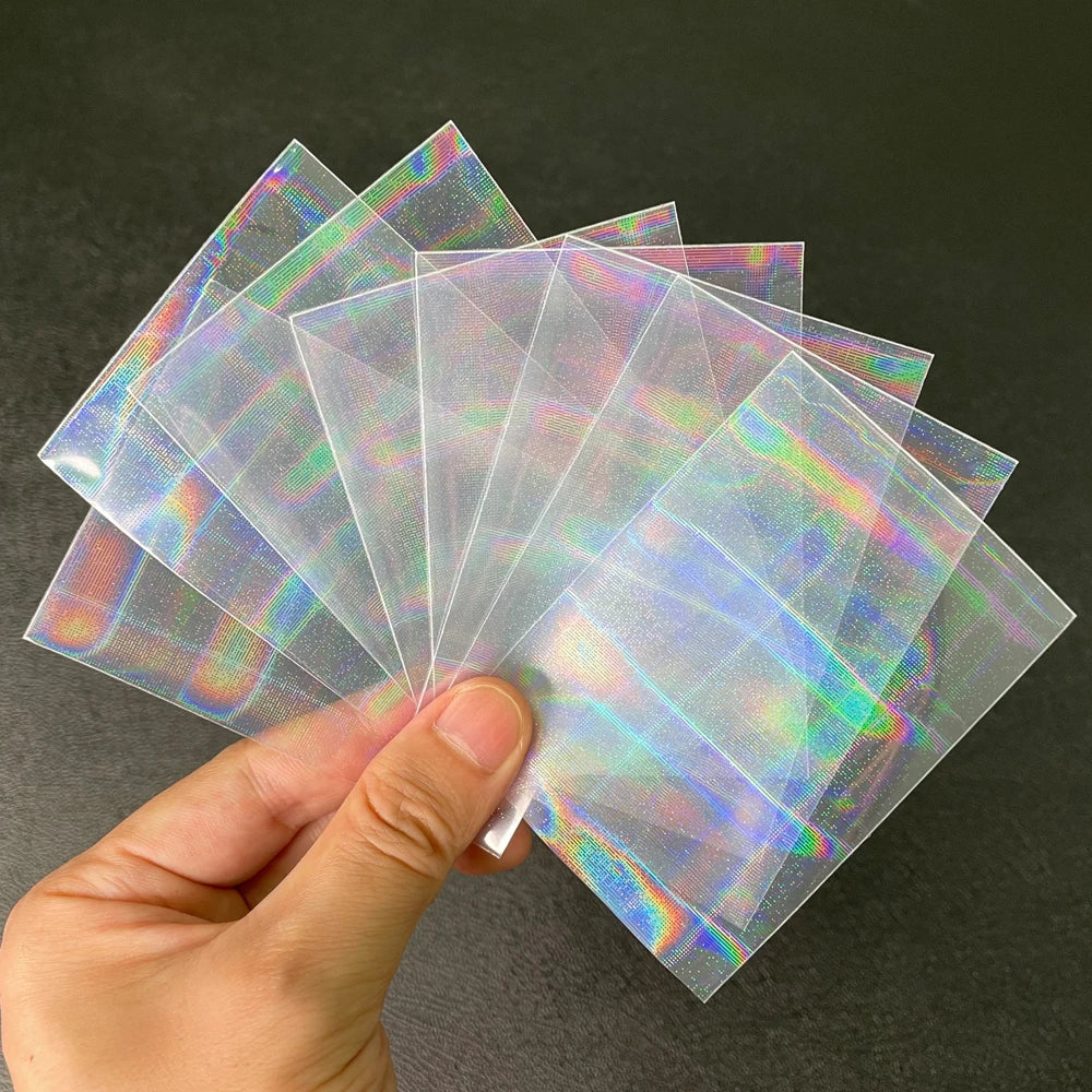 100pcs/Lot Heart-shaped Foil Laser Top Loading TCG Card Sleeves YGO Board Game Photo Protector Trading Cards Shield Cover