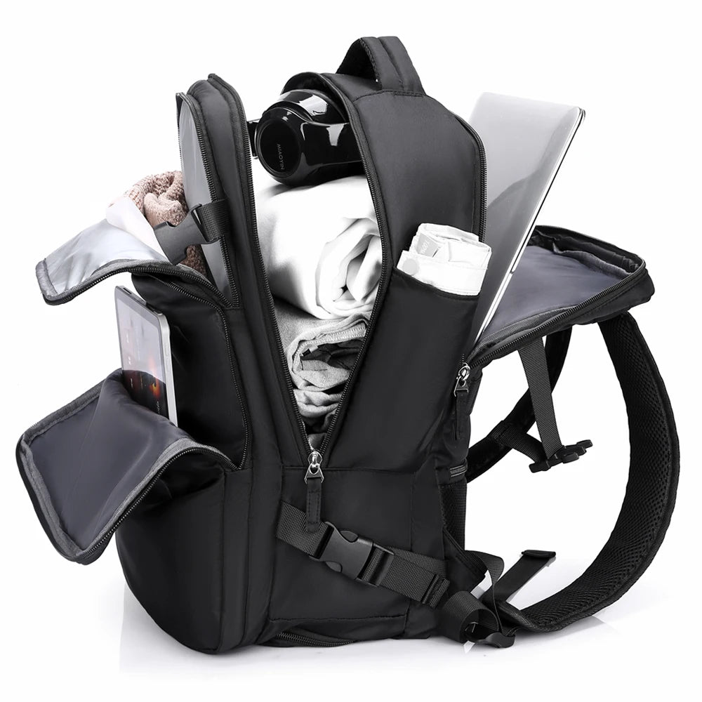 Large Capacity Women's Travel Backpack with Shoe Compartment,Carry-On,Business Laptop Bag,Adjustable Shoulder Straps,USB Powered