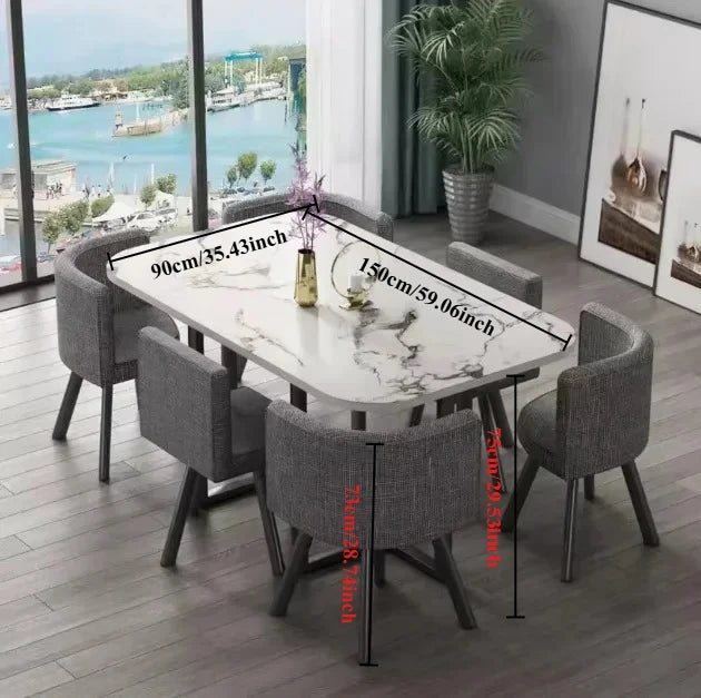 Dining Table, Rectangular for Dining Room/living Room, Kitchen Dining Table Set with Metal Legs