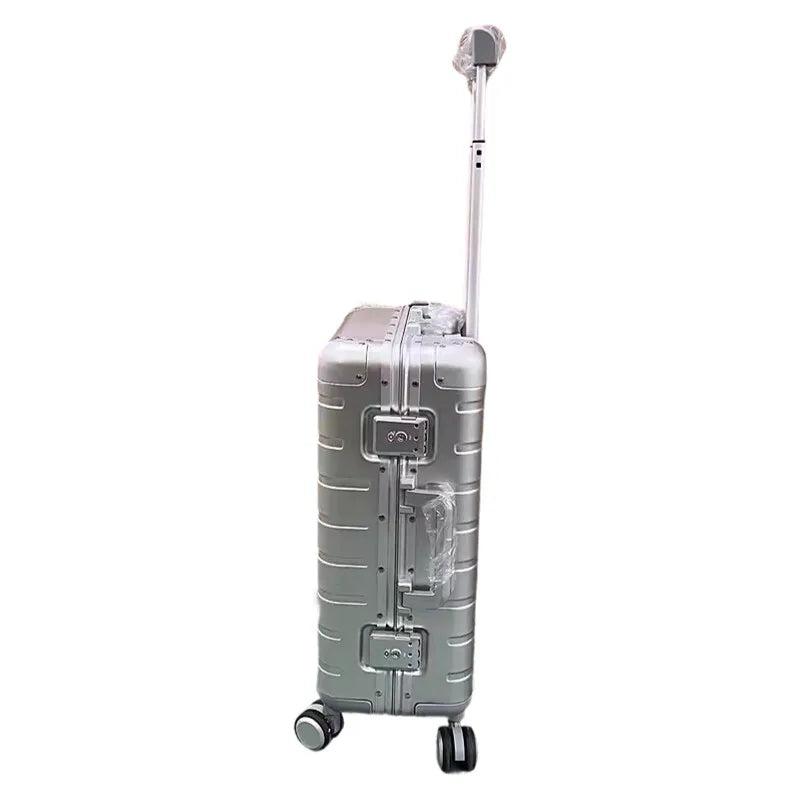 Premium 20" Aluminum-Magnesium Alloy Carry-On Luggage Business Travel Hardshell Suitcase Airline Approved Cabin Trolley