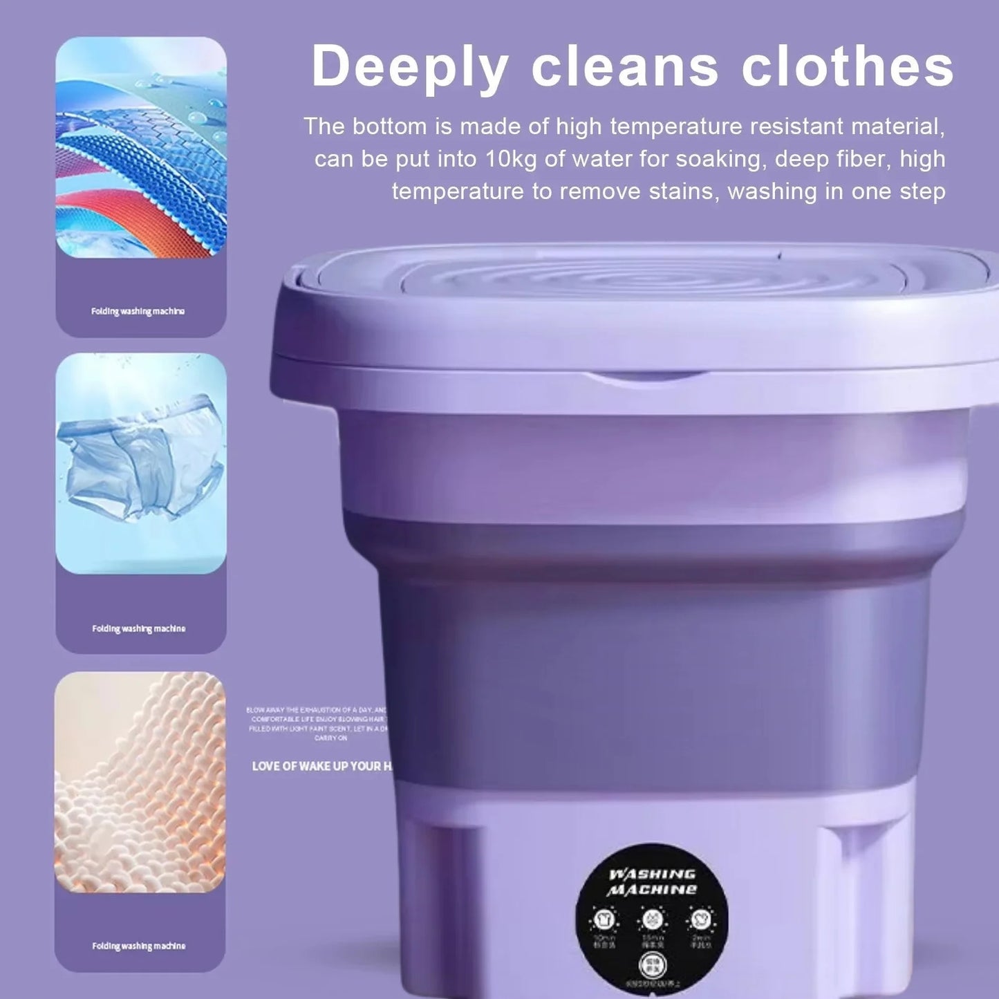 Folding Washing Machine 8L, For Clothing, Socks, Underwear Cleaning Washing Machine Portable Small Travel Washing Machine