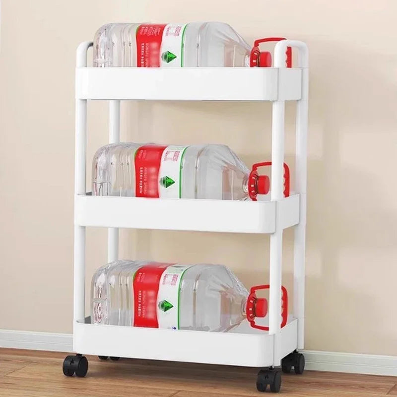 Household Multi-layer Small Cart Storage Rack Floor To Floor Kitchen Bedroom Bathroom Storage Rack Storage Rack With Wheels