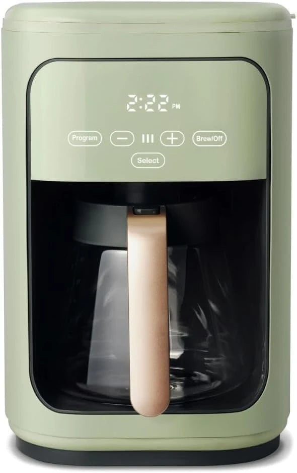Beautiful Drew Coffee Maker, 14-Cup, Touch Display, Programmable, 1200W, Stainless Steel, Keep Warm, 24h Timer