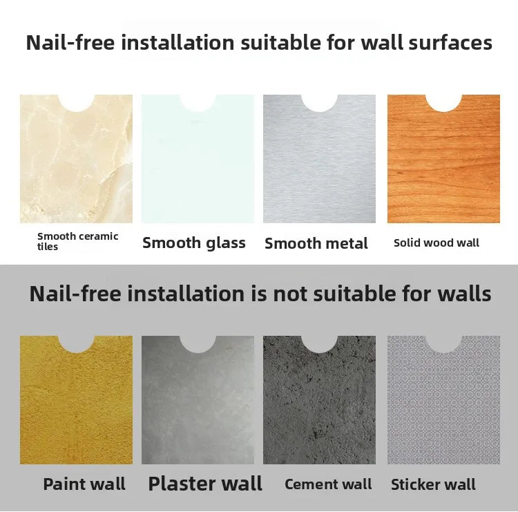 Hair Dryer Holder Blower Organizer Adhesive Wall Mounted Nail Free No Drilling Stainless Steel Spiral Stand Storage For Bathroom