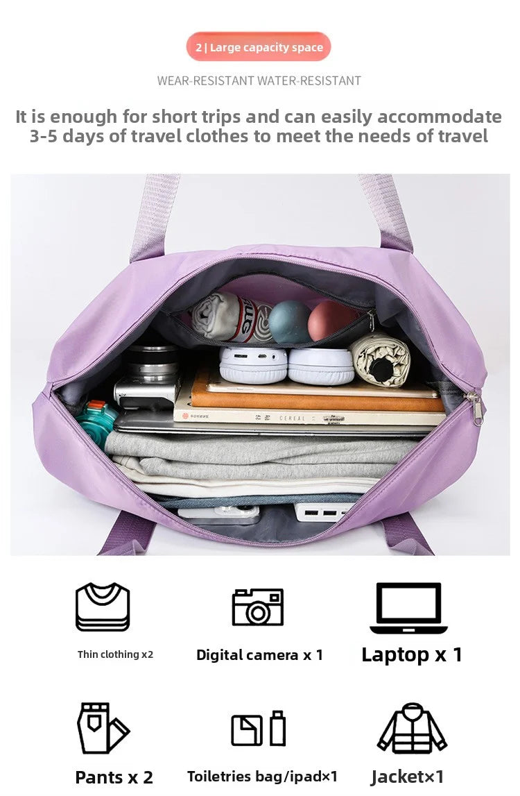 Travel Trolley Luggage Storage Bag With Wheels Waterproof Pulley Portable Collapsible Expandable Fashion Large Capacity Shopping