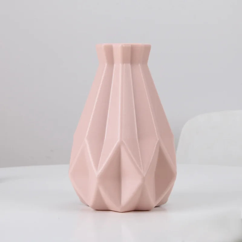 Modern Nordic Plastic Flower Vase, Pink, Blue, White Pot, Basket, Home, Living Room Decoration, Ornament, Arrangement
